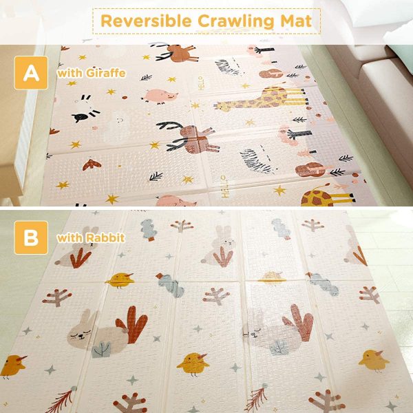 Extra Large Thick Baby Crawling Mat - Portable ,Waterproof & Non Toxic Soft Foam