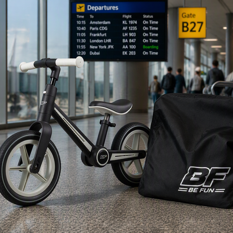 Foldable Balance Bike & Travel Bag ; Be Fun Wheels ; Cabin Friendly